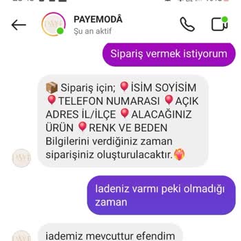 ModaPaye (İnstagram:payeresmi) İade Ve Değişim Sorunu Yaşadık