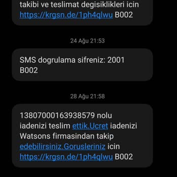 Watsons Kargodayken İade Edilen Siparişi İade Kabul Etmiyor!