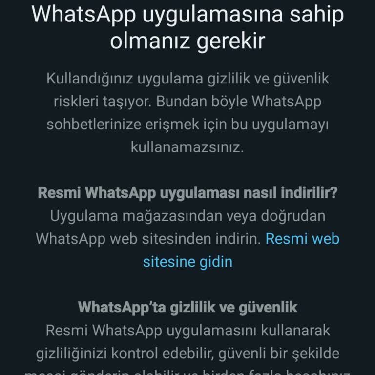WhatsApp Resmi WhatsApp Kullanmıyorsun Hatası