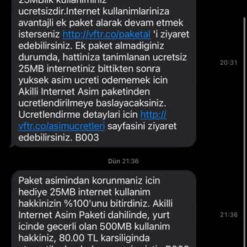 Vodafone İnternet Paketi Kullanım Sorunu ve Hatalı Fatura Yansımaları
