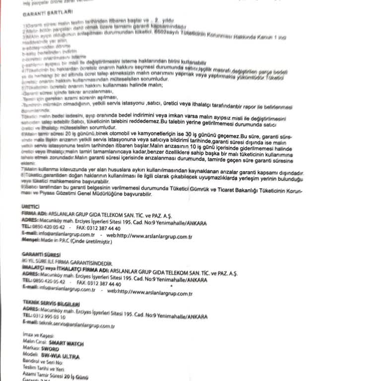 Sword Vodafone'dan Aldığım Akıllı Saatte Dokunmatik Ve Bağlantı Sorunları