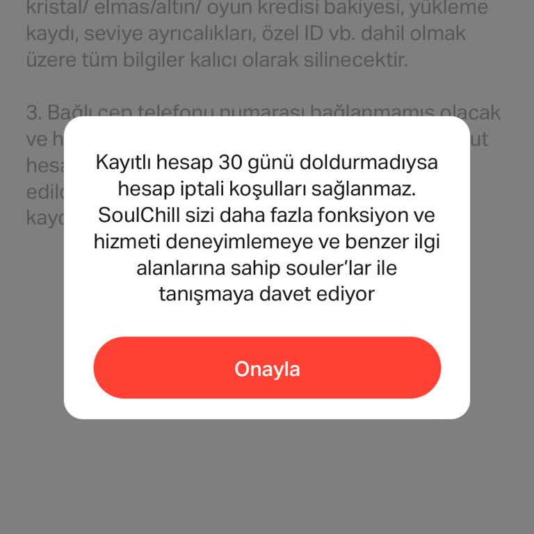 Soulchill Üyelik İptali İstiyorum