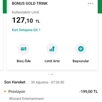 Blizzard Entertainment Hesabımdan Çekilen Para