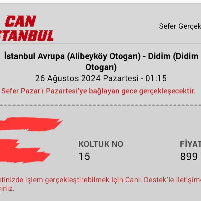 Can İstanbul Turizm Alibeyköy-Didim Seferinde Yaşanan Rötar Ve Hizmet Sorunları