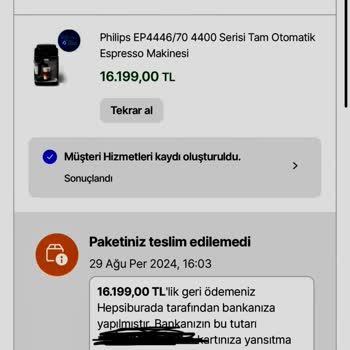 Hepsiburada Zam Geldiği İçin Ürünü Teslim Etmedi Ve İptal Etti.