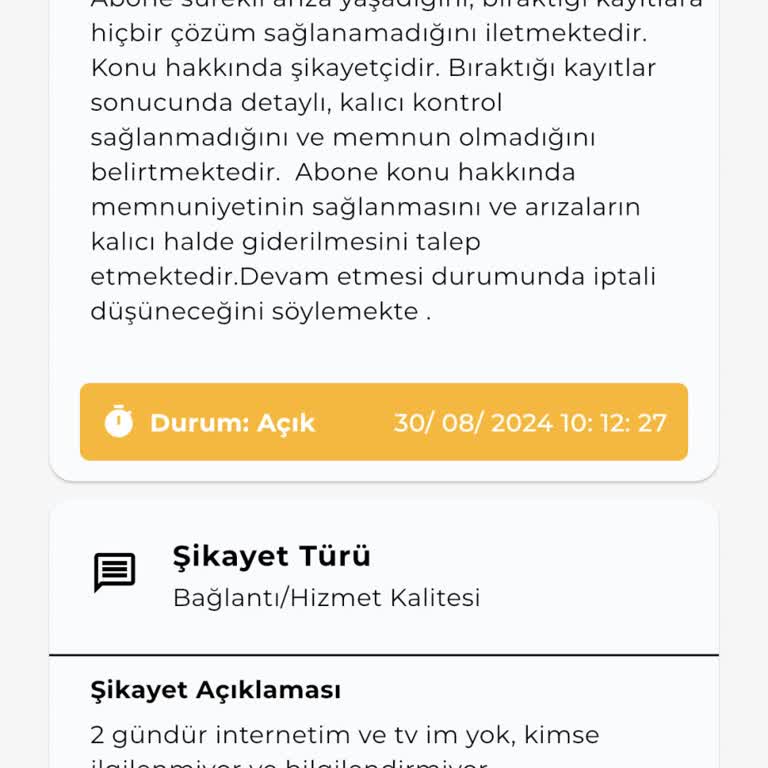 Ortaköy'de Süregelen TÜRKSAT Kablo Net Kesintisi Ve İlgisiz Müşteri Hizmetleri