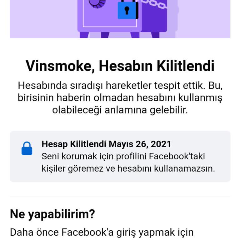 Facebook Hesabım Kilitlendi ve Giriş Yapamıyorum