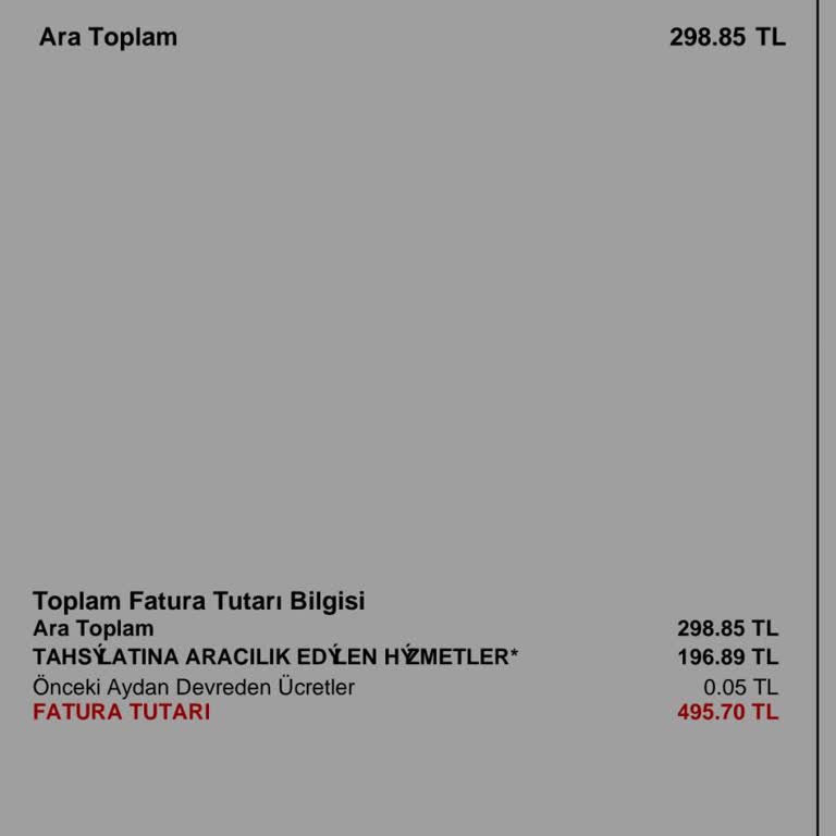 Faturada Anlamsız Ek Ücret Şoku