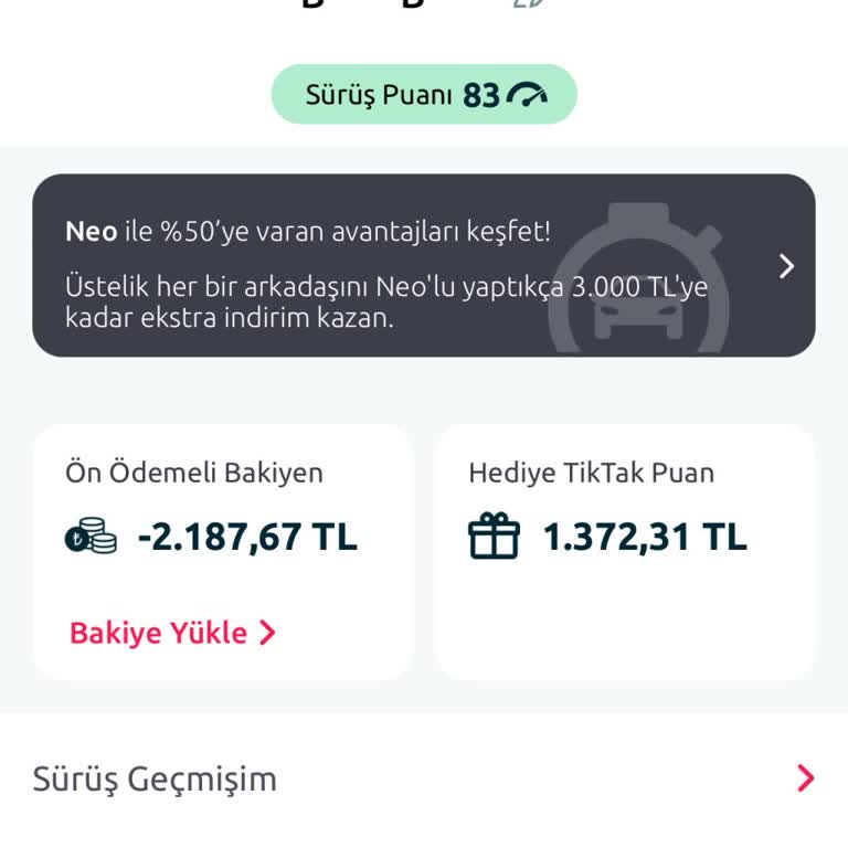 Tiktak Neo Ücret Yansıması