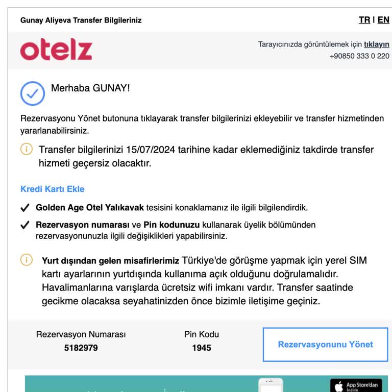 Otelz Otel Rezervasyonu Havaalanı-otel Ulaşım Mağduriyeti