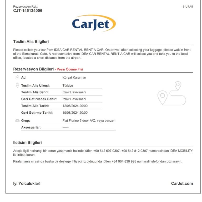 Carjet Rezervasyon Sonrası Araç Bulunamaması Ve İade Sorunu