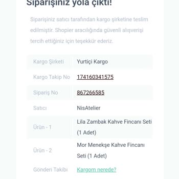 Nisatelier Eksik Ürün Gönderimi