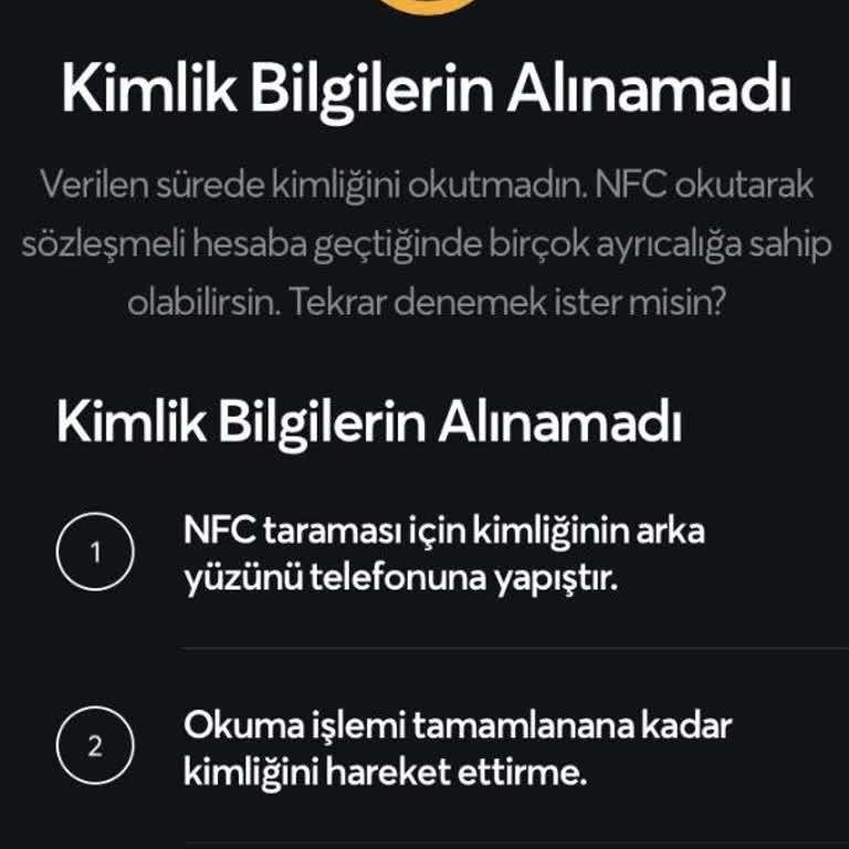 Papara Kimliğimi Okumuyor, NFC Sorunu