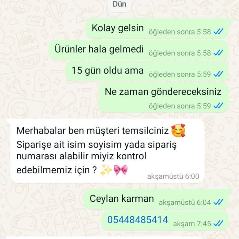 Ayşenur Dinçer Butik Butik Ürün Teslimatı Gecikmesi