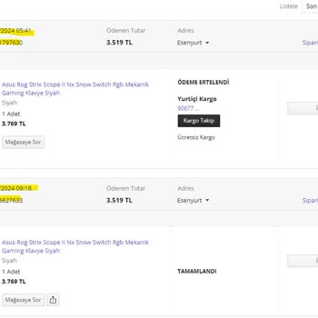 İncehesap Yanlış Ürün Gönderimi Ve Kargolanmayan Sipariş