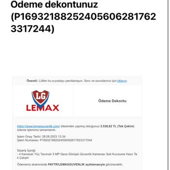Lemax Güvenlik Güvenlik Sistemi Teslimat Ve Garanti Sorunları