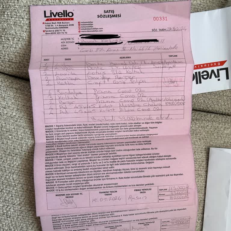 Livello Home Collection Livello Ankara Şikayet