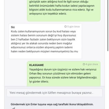 Klasgame'den Alınan Ürün Ve İade Süreci Sorunları