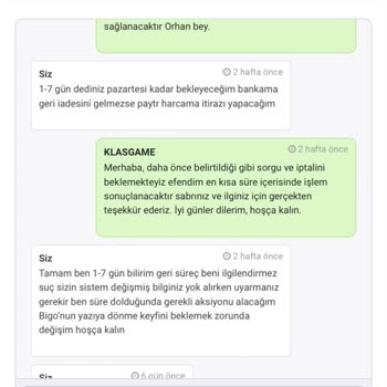 Klasgame'den Alınan Ürün Ve İade Süreci Sorunları