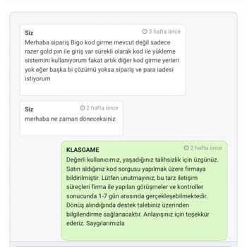 Klasgame'den Alınan Ürün Ve İade Süreci Sorunları
