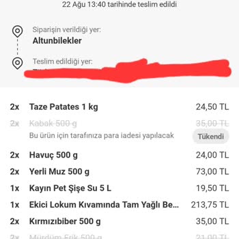 Yemeksepeti Mahalle Aracılığıyla Alınan Peynirin Bozuk Çıkması