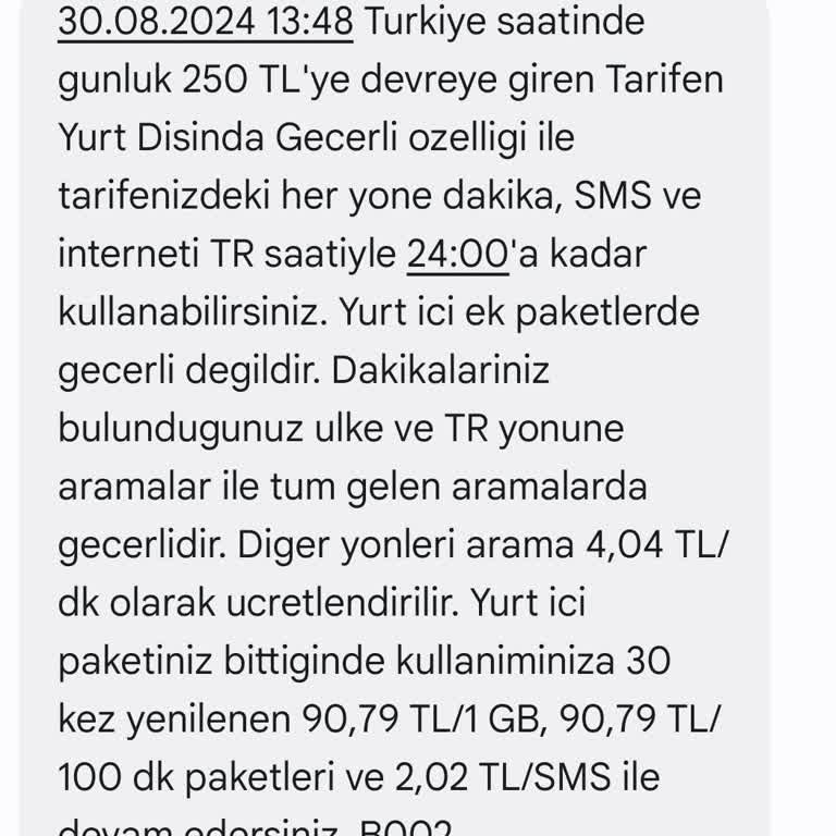 Yurt Dışı Kullanım Ücreti Hakkında Yaşadığım Sorun