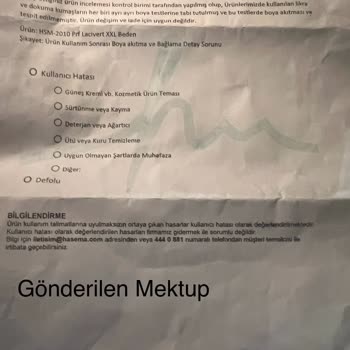 Haşema Tekstil İade Sürecinde Yaşanan Sorunlar Ve Ürün Kalitesizliği