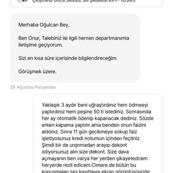 Hepsifinans Erken Ödeme Sonrası Yaşanan Sorunlar Ve Kredi Notu Problemi