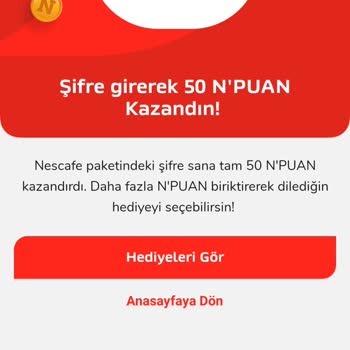Nescafe Ne'app Nescafe İce Kampanya Dahilindeki Puan Verilmiyor