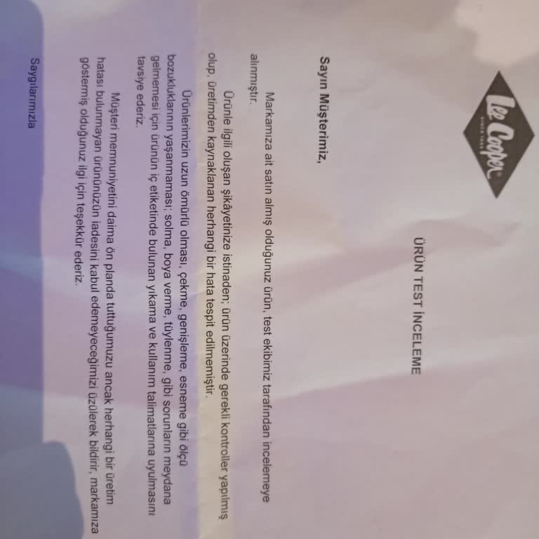 Lee Cooper Markas Müşteri Memnuniyetine Önem Vermiyor