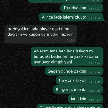 Keikei Kendi Sitesi İade Kabul Etmeyip Trendyol'un İade Yapması