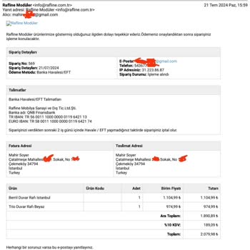 Rafline Firması İle İlgili Müşteri Şikayeti