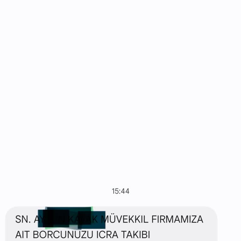 UCKOCLAR HK (SMS) Borcum Olmadığı Halde Gelen Mesaj