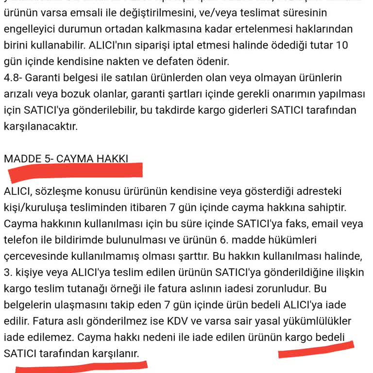 Meri Store İade Paramı Eksik Gönderdiler