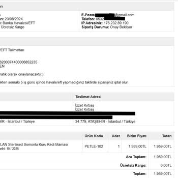 Petci.com.tr Profesyonel Görünümlü Online Satış Sitesi Mağduriyeti