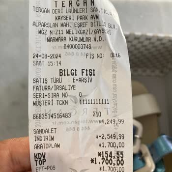 Tergan Mağazası Bir Haftalık Ürünü İade Almıyor.