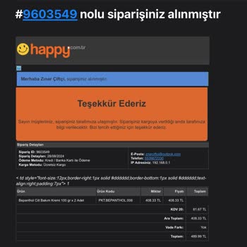 Happy.com.tr Yanlış Gönderilen Ürün