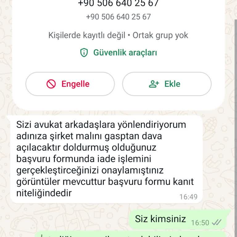 İşin Olsun IBAN Teyidi Dava