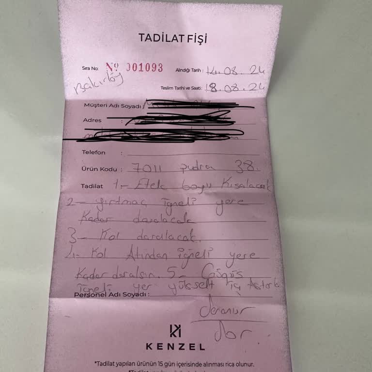 Kenzel Elbise Teslimatında Yaşanan Sorun Ve Kötü Hizmet
