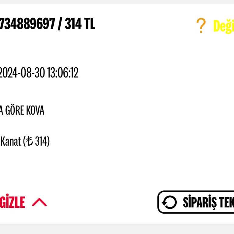 KFC Sipariş İptali Ve Ücret İadesi