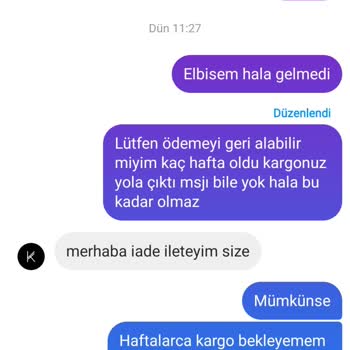 KIRAC (kiraconline.co) Ücretini Ödediğim Elbisem Gelmedi