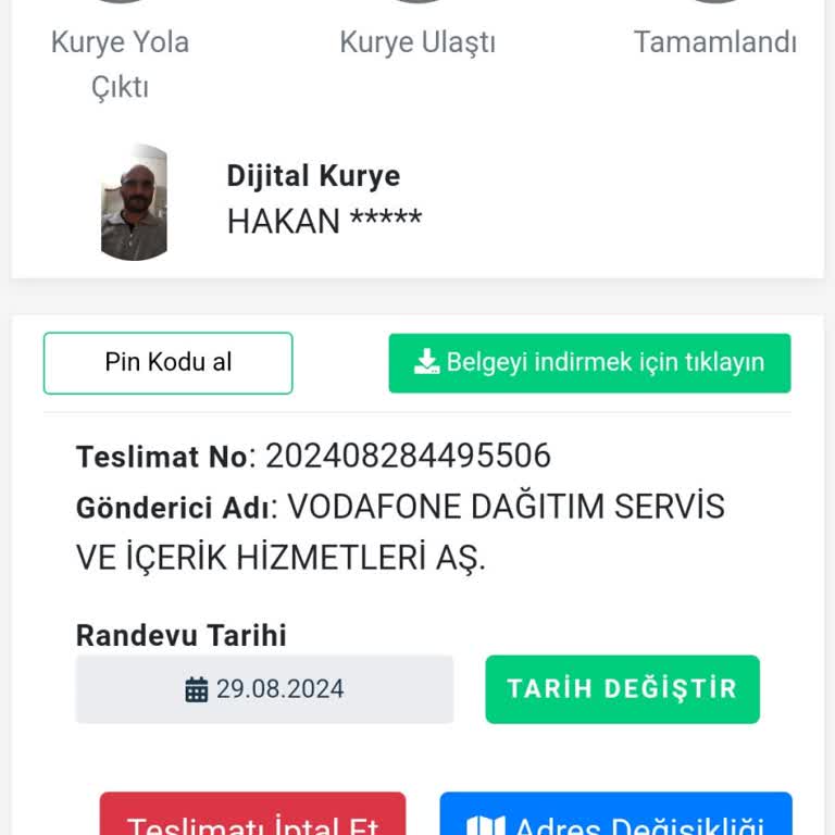 Dijital Kurye Vodafone Sim Kartı Ulaşmadı Elime Günlerdir