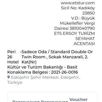 ETS Tur'da Oda Rezervasyonunda Büyük Hayal Kırıklığı