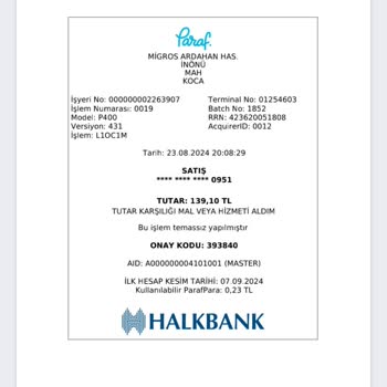 Migros Mağazasının Para İadesi Yapmaması