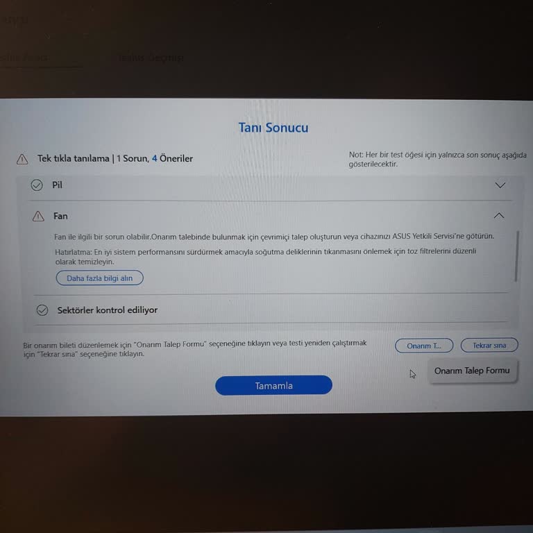 Asus Bilgisayar Asus VivoBook 16x Fan Sorunu