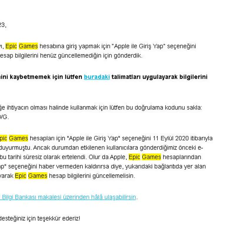 Epic Gameste Kapatılan Hesabım