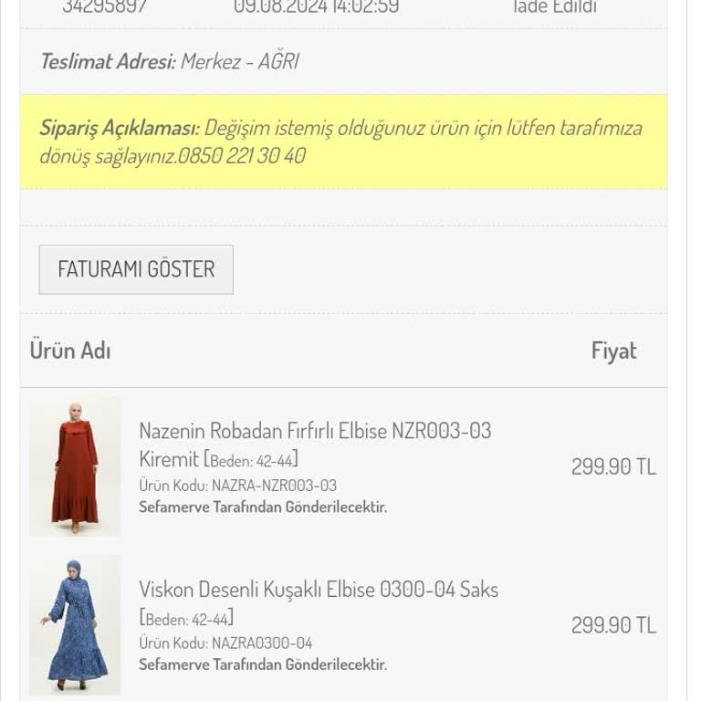 Sefamerve Param İade Edilmiyor