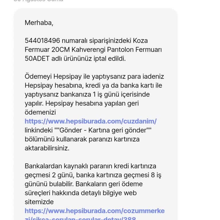 Hepsiburada -koza Fermuar Adlı Firma