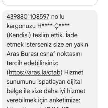 Aras Kargo Teslim Edildi Denilen Kargom Edilmedi.