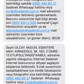 Sadenet İnternet Yanlış Bilgilendirme
